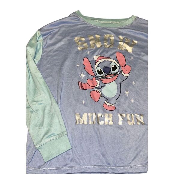 DISNEY WOMENS STITCH 2 PIECE PAJAMA  SET - size small 4/6 - Picture 4 of 9